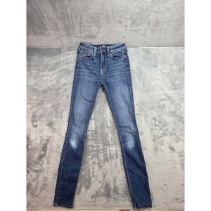 Hollister High Rise Super Skinny Jeans Dark Wash Stretch Denim W24 L30 0L